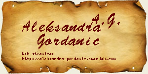 Aleksandra Gordanić vizit kartica